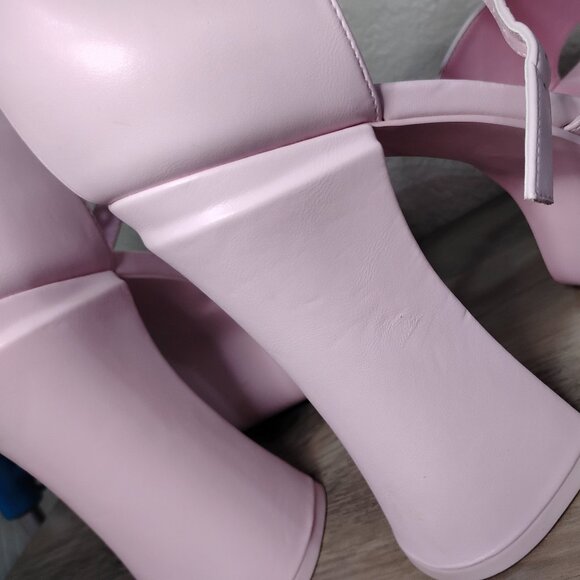 Dolls Kill | Sugar Thrillz | Power Play Peep Toe Heels | Pink | W Size 10 - Picture 10 of 12